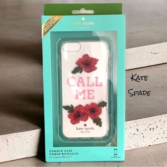 KATE SPADE NIB COMOLD CASE FOR IPHONE 7 NEEDLEPOINT CALL ME - Picture 1 of 5